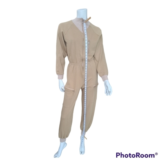 Modes 10 fashions vintage jumpsuit one piece made in Canada Tan cotton size Med - Picture 9 of 16